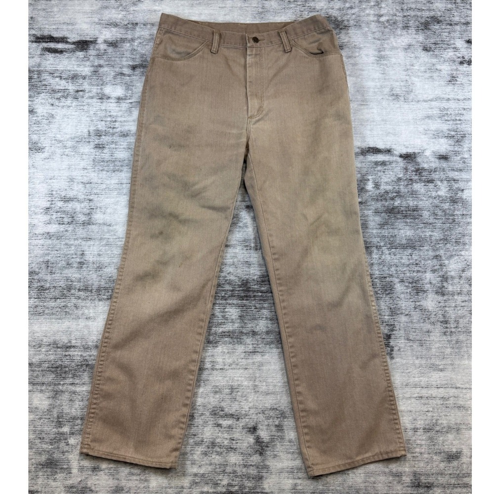 Vintage Maverick Mens Tan Straight Leg Denim Jeans Made in USA 35 M242-005